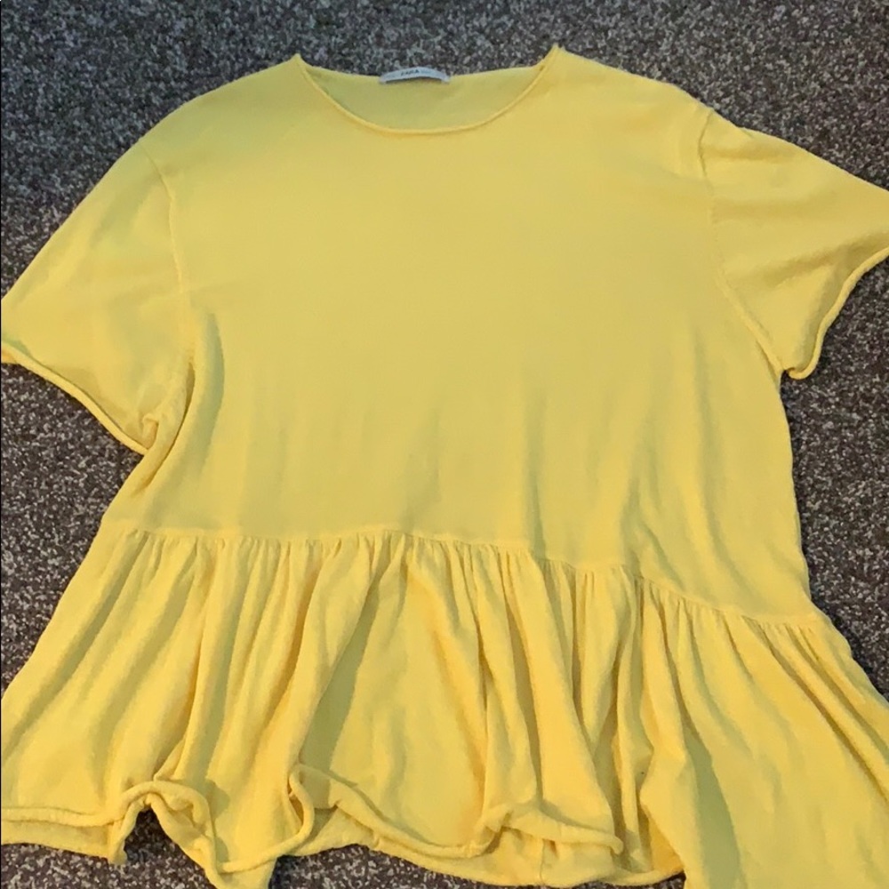 Yellow Zara Ruffle Top